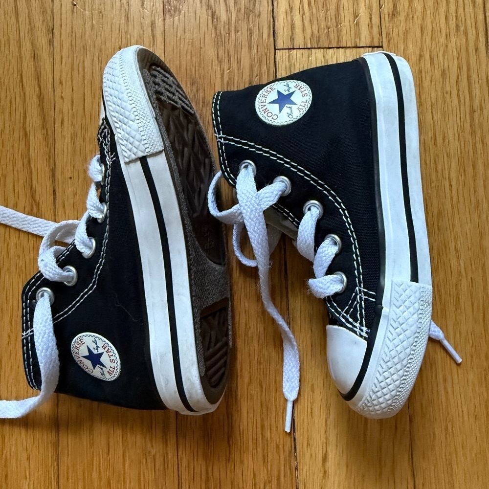 Converse Kids Black and White High-Top Sneakers